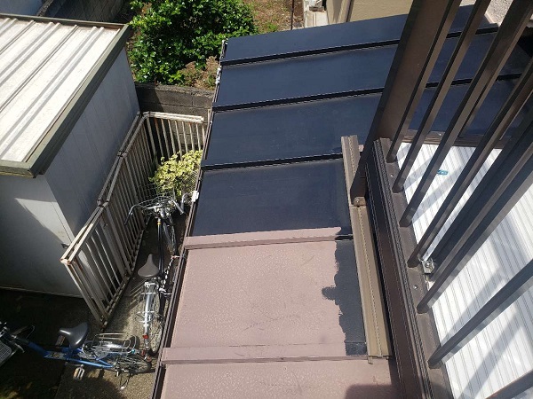 【施工中】東京都練馬区・I様邸　下屋根塗装工事0120