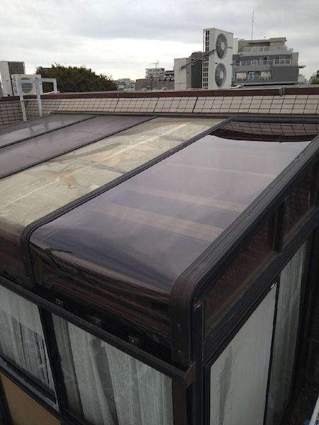 世田谷区K社様ポリカ屋根補修工事：施工後1